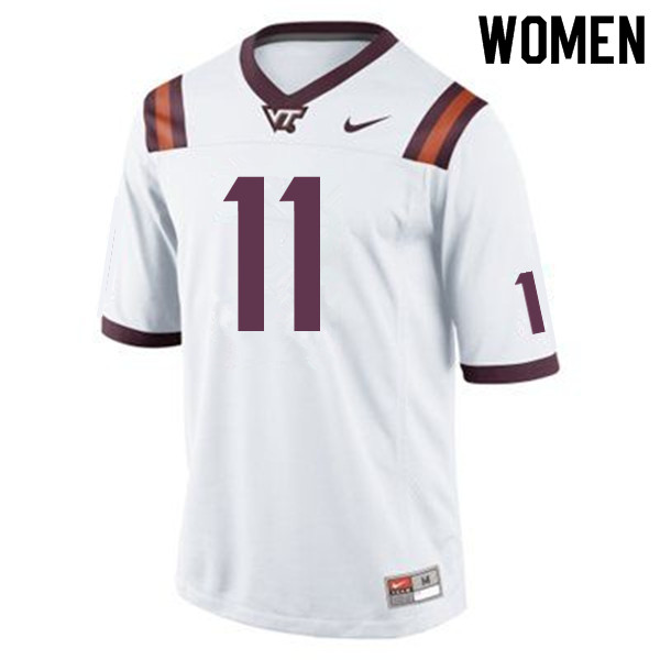 Women #11 Houshun Gaines Virginia Tech Hokies College Football Jerseys Sale-Maroon